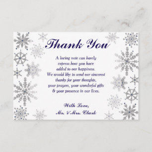 Carte de remerciements Diamond Snowflakes