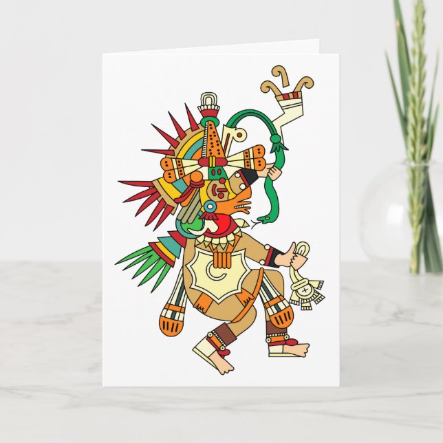 Carte De Remerciements Dieu aztèque Quetzalcoatl (Devant)
