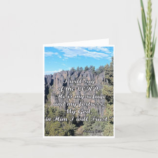 Carte De Remerciements Dieu est mon refuge - Psaumes 91:2