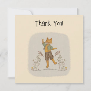 Carte de remerciements d'illustration de la Fox mi