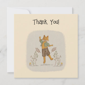 Carte de remerciements d'illustration de la Fox mi