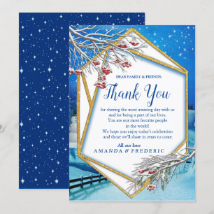 Carte de remerciements d'Imaginaire hivernal neige