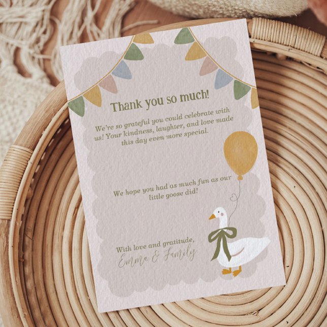 Carte De Remerciements Dindon avec ballon jaune à carreaux Anniversaire (Créateur téléchargé)