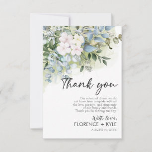 Carte De Remerciements Dîner de répétition Eucalyptus Elégant Dusty