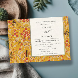 Carte De Remerciements Dîner de répétition orné de fleurs jaunes Invitati