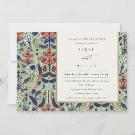 Carte De Remerciements Dîner de répétition Turquoise Ornat Floral Invitat