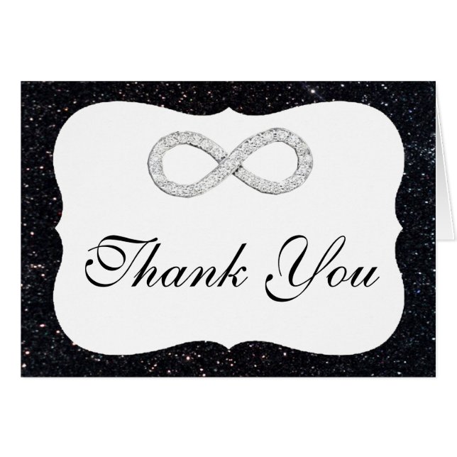 Carte de remerciements d'infini diamant Parties sc (Devant Horizontal)