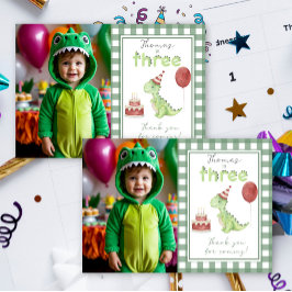 Carte De Remerciements Dinosaur 3rd Birthday thank You
