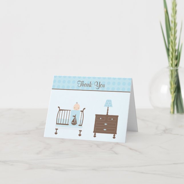 Carte de remerciements d'invitation baby shower (Devant)