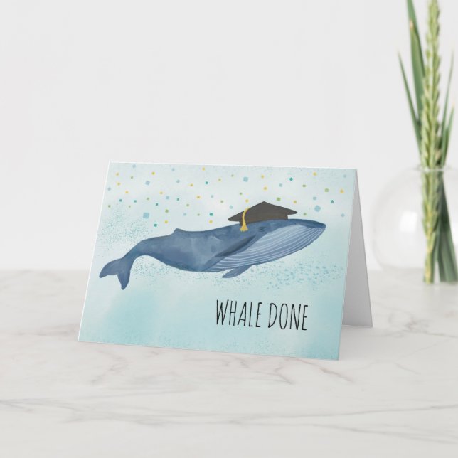 Carte De Remerciements Diplôme Bien Fait (Baleine Fait) Félicitations (Devant)