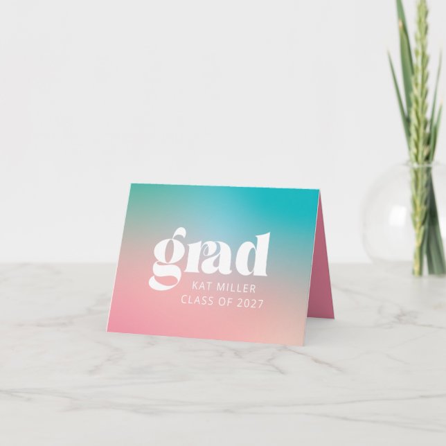 Carte De Remerciements Diplôme de Dégradé Sorbet (Devant)
