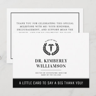 Carte De Remerciements Diplôme d'études Médicales personnalisé