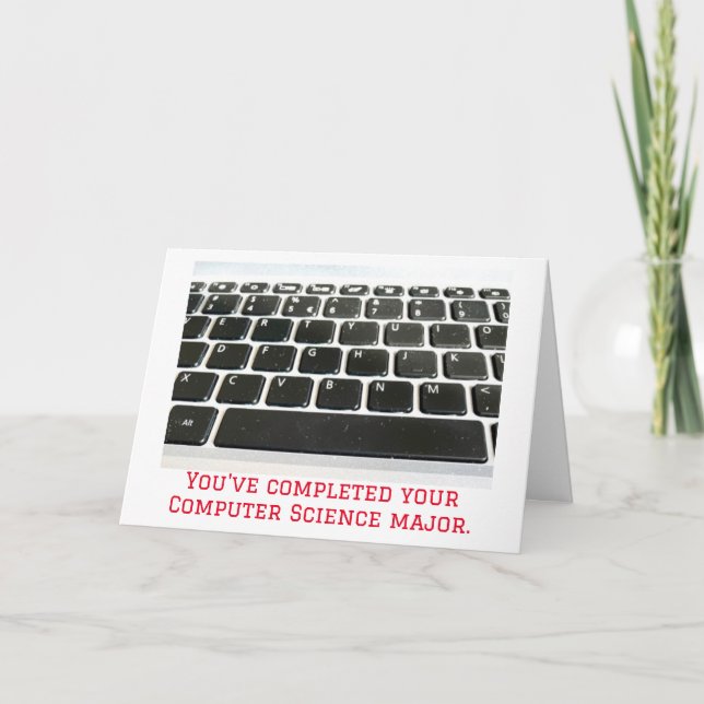Carte De Remerciements Diplôme en informatique avec conférences de clavie (Devant)