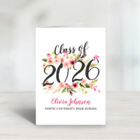 Diplômé Floral Aquarelle Rose 2026Description: