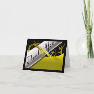 Carte De Remerciements Diplôme jaune et noir