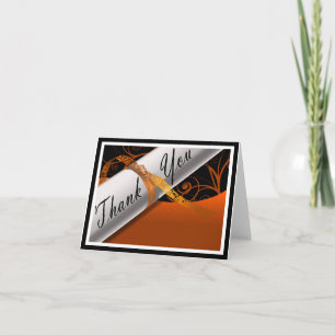 Carte De Remerciements Diplôme orange et blanc