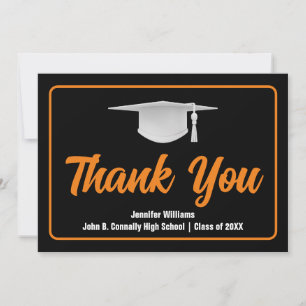 Carte De Remerciements Diplôme Orange Noir sur mesure