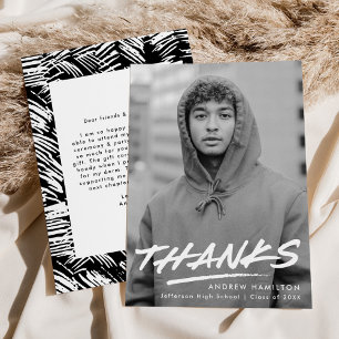 Carte De Remerciements Diplôme photo moderne pointillé