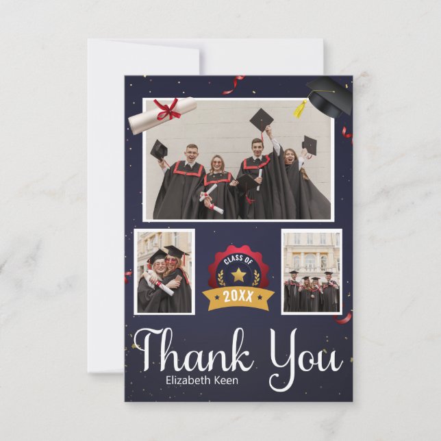 Carte De Remerciements Diplôme Photo personnalisée (Devant)