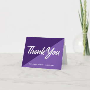 Carte De Remerciements Diplômé Violet Gras Icone de Casquette Rétro Minim