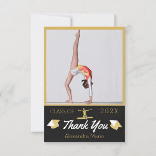 Carte De Remerciements Diplômée de gymnastique Photo moderne promotion de