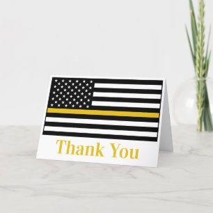 Carte De Remerciements Dispatcher 911 Police Mince Gold Line