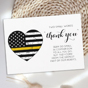 Carte De Remerciements Dispatcher de police 911 Mince Gold Line Coeur