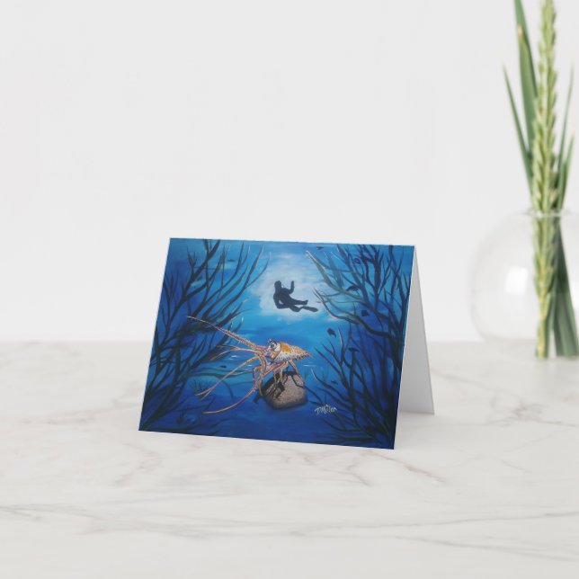 Carte de remerciements Diver Sea Life (Devant)