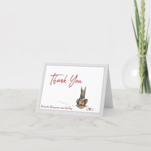 Carte De Remerciements Doberman Pet Dog Personnalise Le Ruban D'Os 