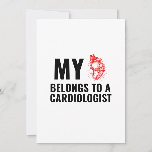 Carte De Remerciements Docteur cardiologue coeur drôle (Devant)