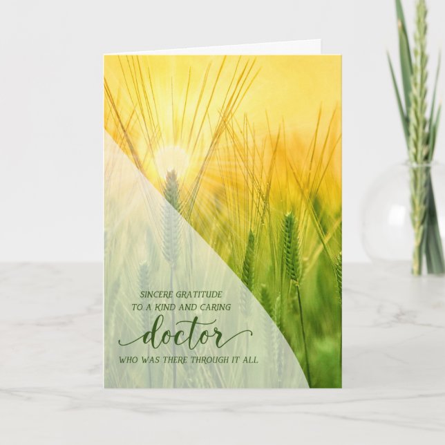 Carte De Remerciements Docteur Grasses d'été Nature éclairée (Devant)