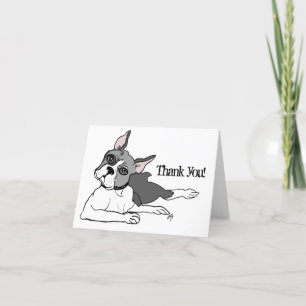 Carte De Remerciements Dog lover Boston Terrier