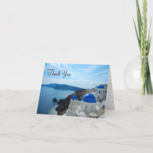 Carte De Remerciements Dômes d'église de Santorini