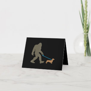Carte De Remerciements Don de chien   Bigfoot Walking Dachshund