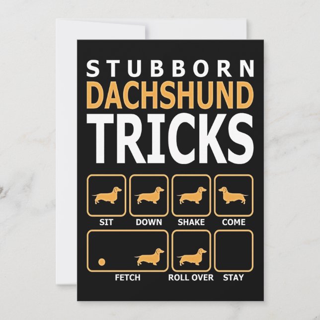 Carte De Remerciements Don de chien| Trucs de Dachshund têtus (Devant)