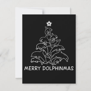 Carte De Remerciements Don Dolphin Lover  Joyeux sapin de Noël Dolphin