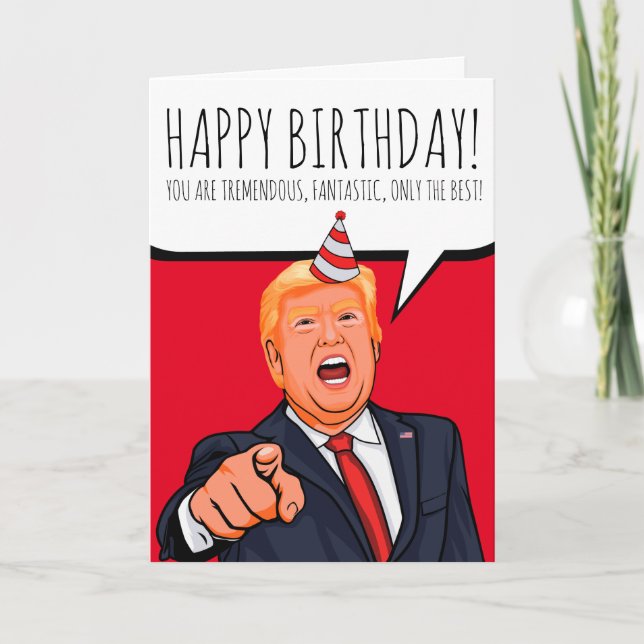 Carte De Remerciements Donald Trump : Joyeux anniversaire (Devant)