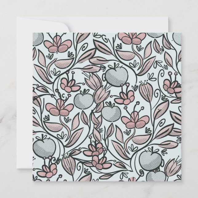 Carte De Remerciements Doodart floral (Devant)