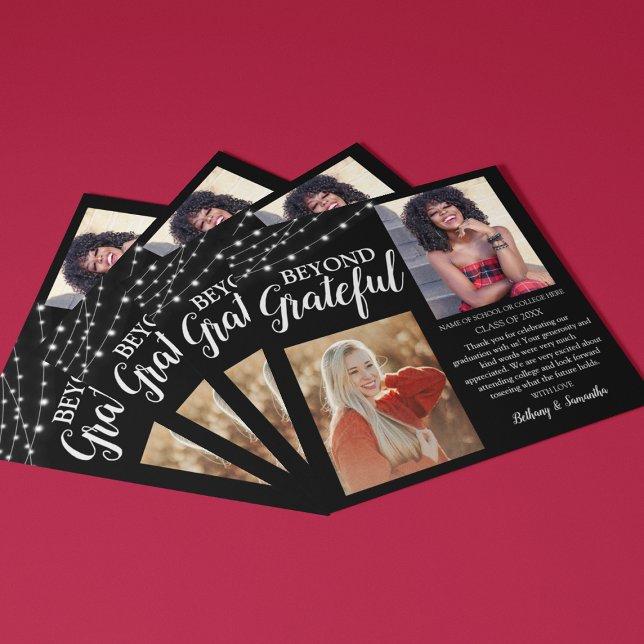 Carte De Remerciements Double célébration 2 Diplôme photo (Créateur téléchargé)