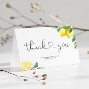 Carte De Remerciements Douce aquarelle mariage de citron