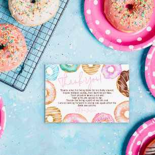 Carte De Remerciements Douce aquarelle mignonne donuts baby shower de scr