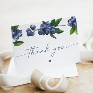 Carte De Remerciements Douce Baby Shower aux Myrtilles