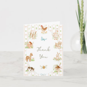 Carte De Remerciements Douce Baby Shower de Ferme Grandmillénaire Peinte 