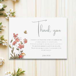 Carte De Remerciements Douce Baby Shower Fleurie Papillon