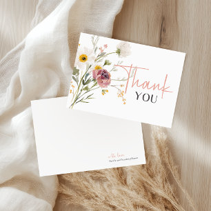 Carte De Remerciements Douce Baby Shower Florale Printemps Automne