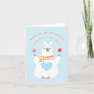 Carte De Remerciements Douce Baby Shower Lama Yoga