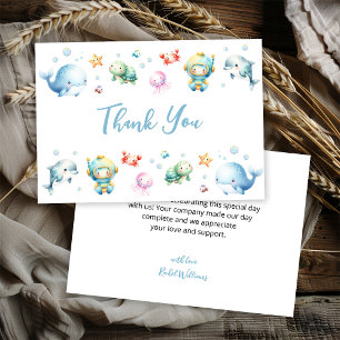 Carte De Remerciements Douce Baby Shower sous l'océan