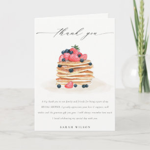 Carte De Remerciements Douce Crêpe aux Fruits Aquarelle Rustique Mariage