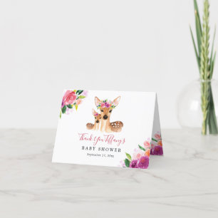 Carte De Remerciements Douce Déesse Florale Maman et Bébé Baby Shower
