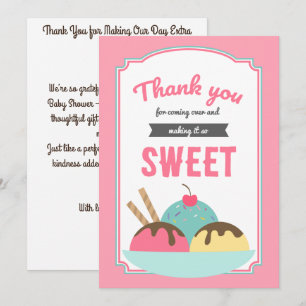 Carte De Remerciements Douce Fête de Naissance Sweet Scoop